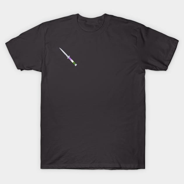 Genderqueer Pride Knife T-Shirt by NeonSierraArt